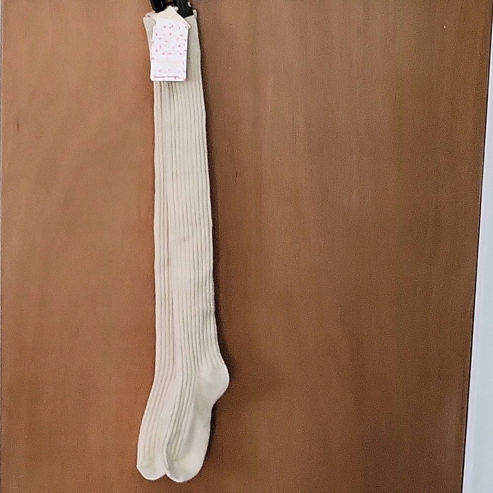 Free People, cream knee high socks